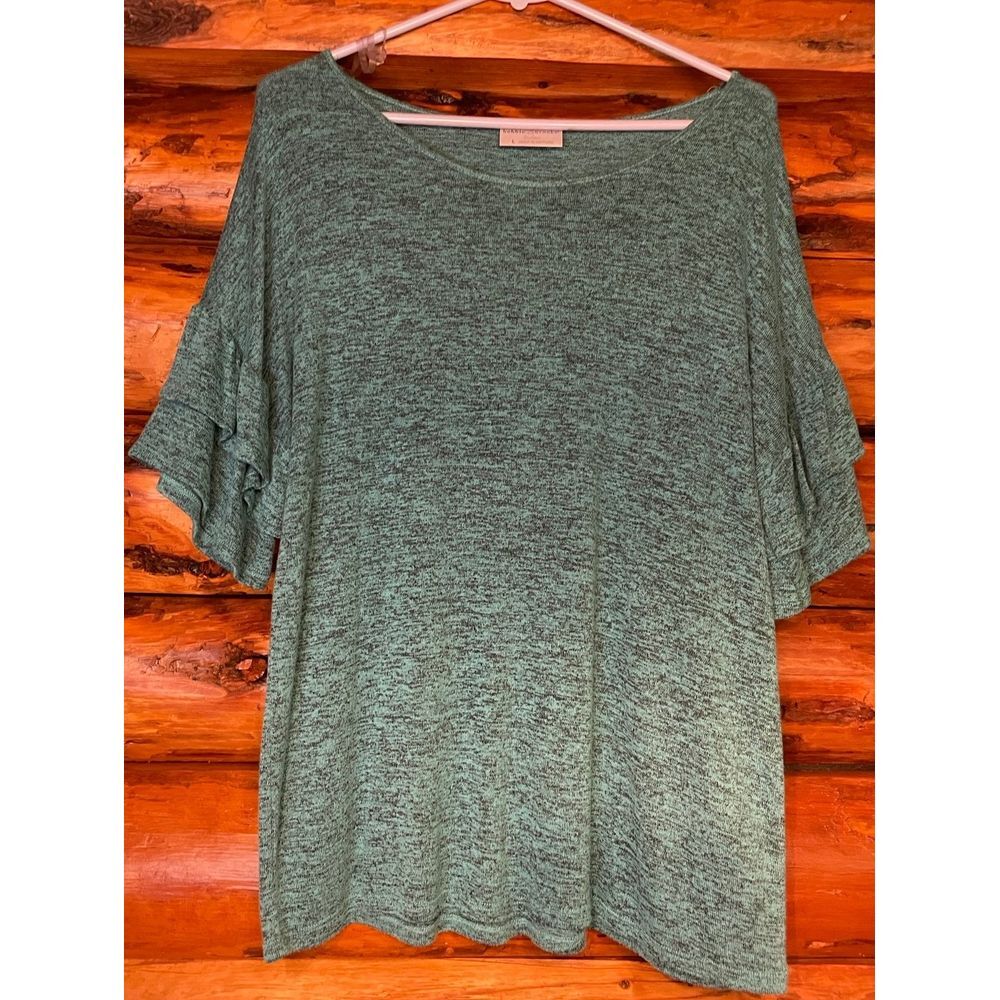Bobbie Brooks Ruffled Sleeve Top Size L